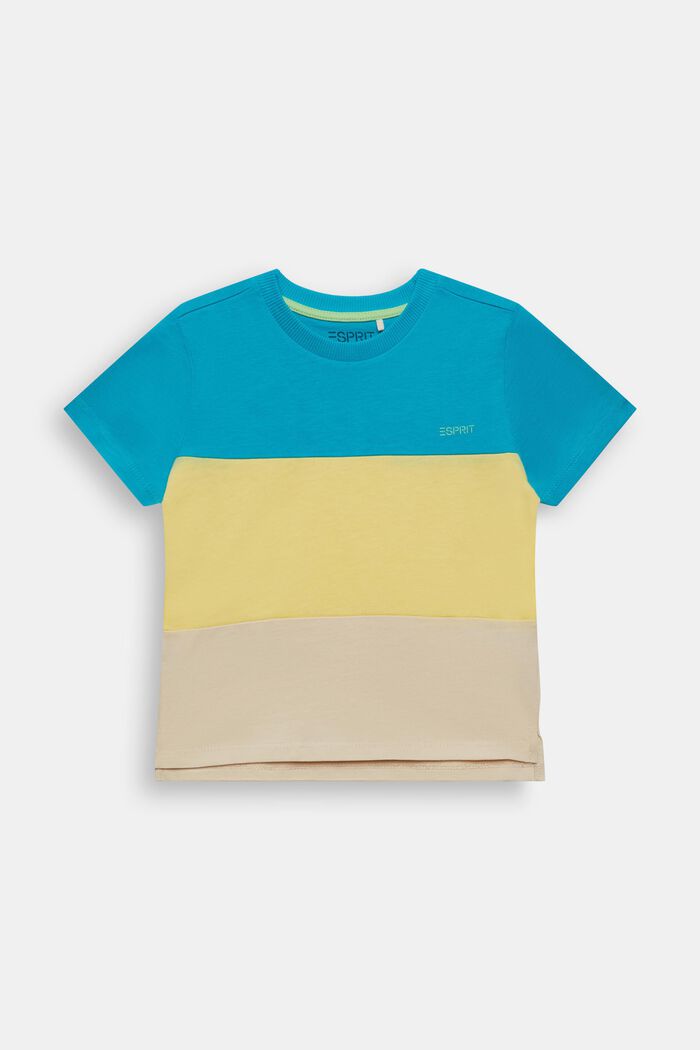 T-Shirt im Colorblock-Design, AQUA GREEN, detail image number 0