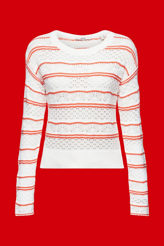 Strukturierter Pullover aus nachhaltiger Baumwolle, OFF WHITE, detail image number 6