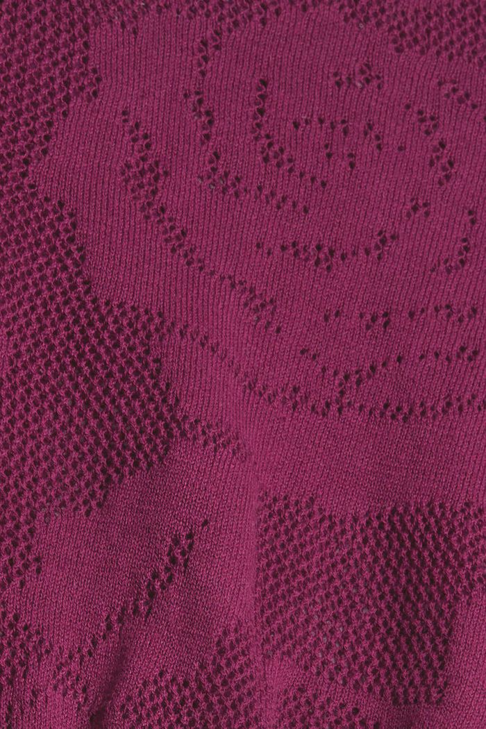 Pullover aus Ajourstrick, PLUM RED, detail image number 4