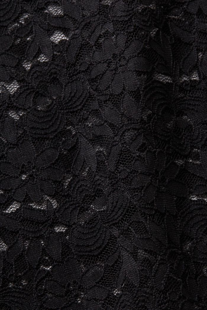 Gecropptes Spitzen-Langarmshirt, BLACK, detail image number 6