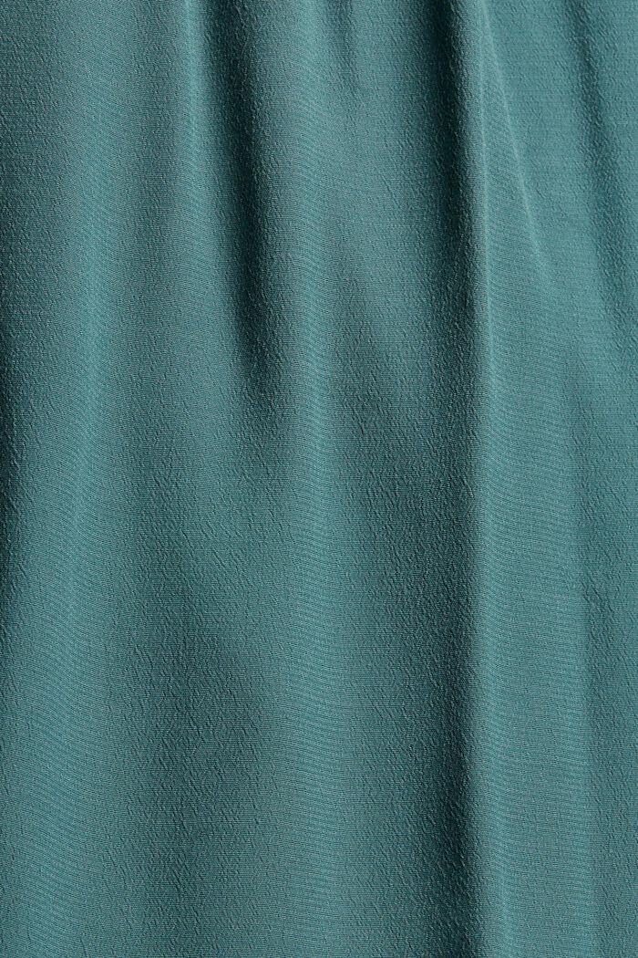 Henley-Bluse mit Rüschen, LENZING™ ECOVERO™, TEAL BLUE, detail image number 4