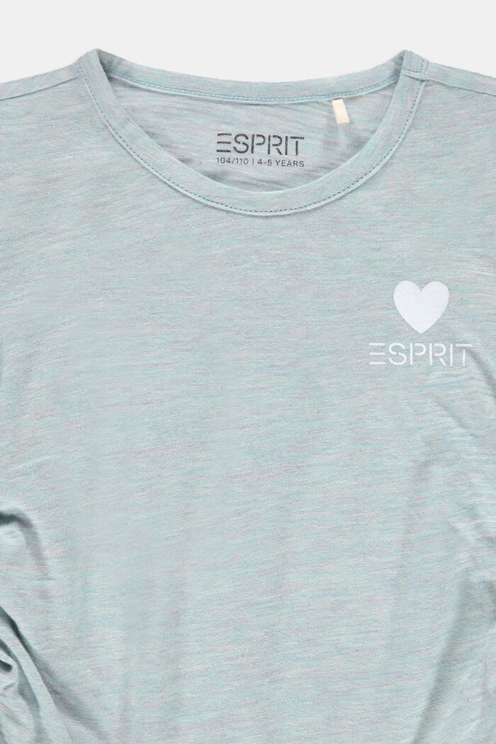 T-Shirt mit Raffung und kleinem Print, LIGHT TURQUOISE, detail image number 2