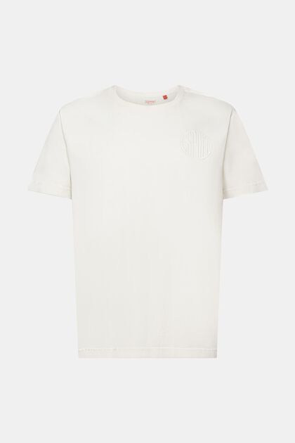 T-Shirt mit Sticklogo, 100 % Bio-Baumwolle