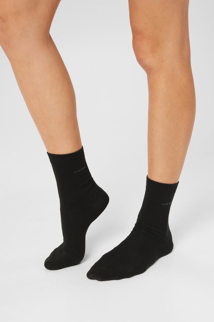 10er-Pack unifarbene Socken, Bio-Baumwolle, BLACK, detail image number 2