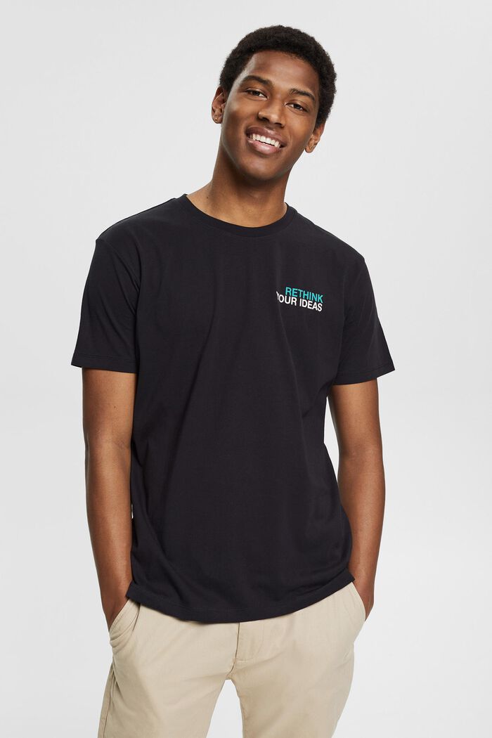Jersey-Shirt mit Print, 100% Baumwolle, BLACK, detail image number 0