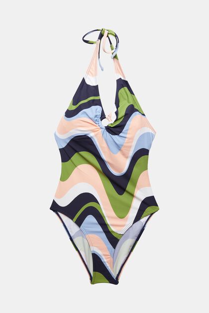 Neckholder-Badeanzug mit Print
