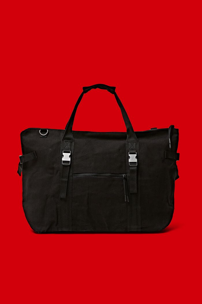 Weekender Bag aus Baumwollcanvas, BLACK, detail image number 0