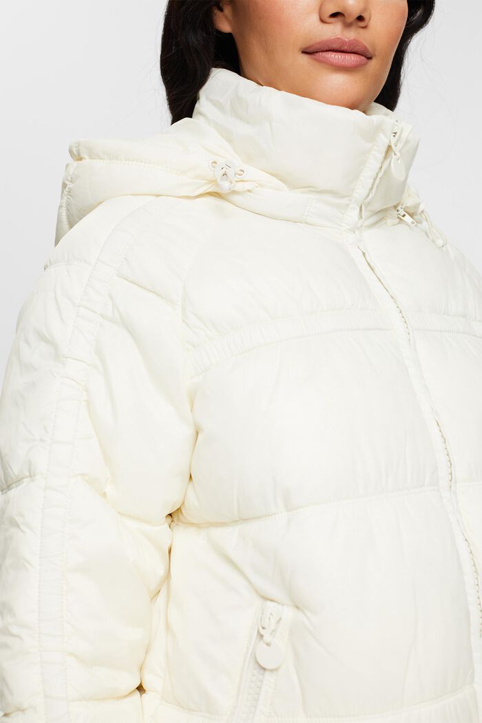 Stepp-Jacke mit abnehmbarer Kapuze, OFF WHITE, detail image number 3