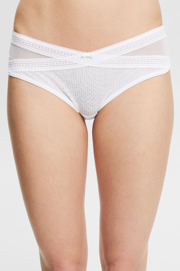 Hipster-Shorts mit Musterspitze, WHITE, detail image number 2