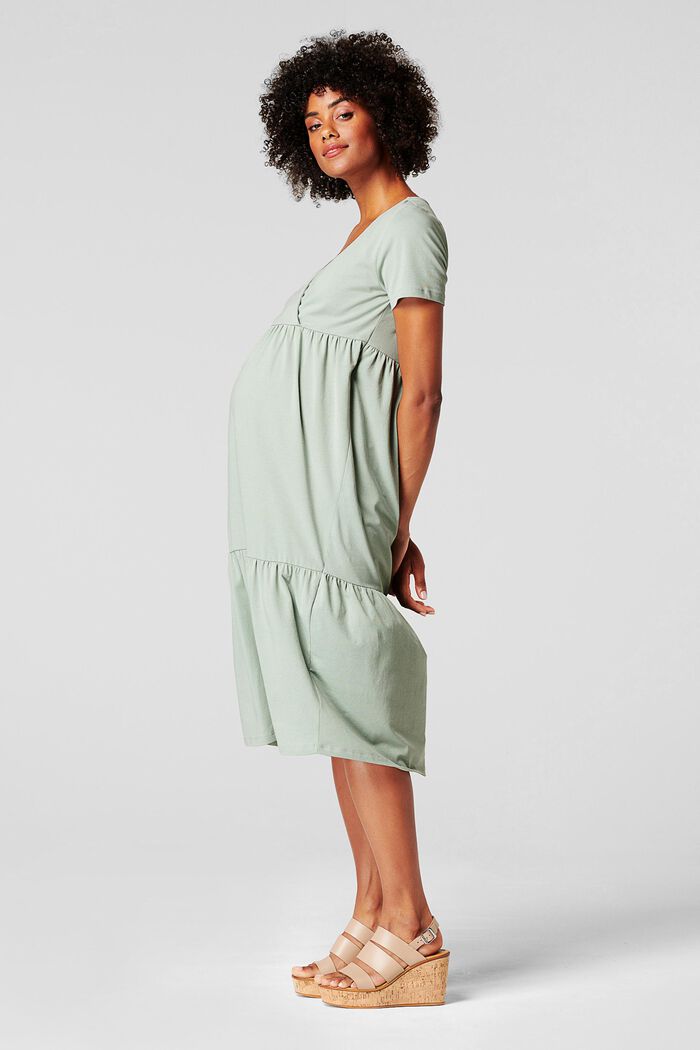 Volant-Kleid mit Stillfunktion, Organic Cotton, GREY MOSS, detail image number 4
