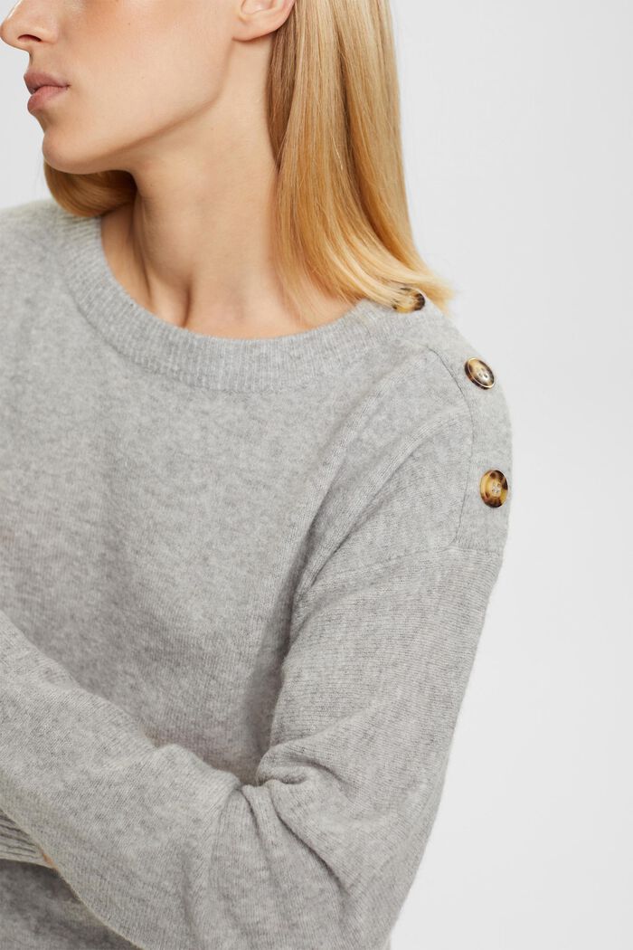 Mit Wolle: Pullover, LIGHT GREY, detail image number 0
