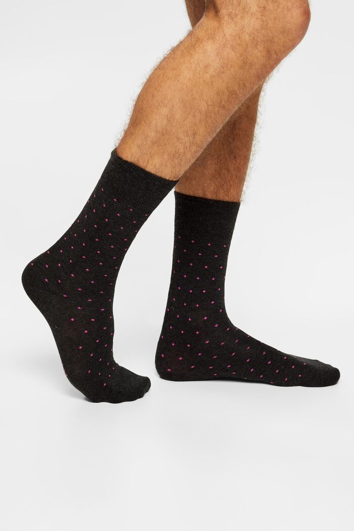 2er-Set Socken mit Dot-Muster, organische Baumwolle, BLACK, detail image number 2