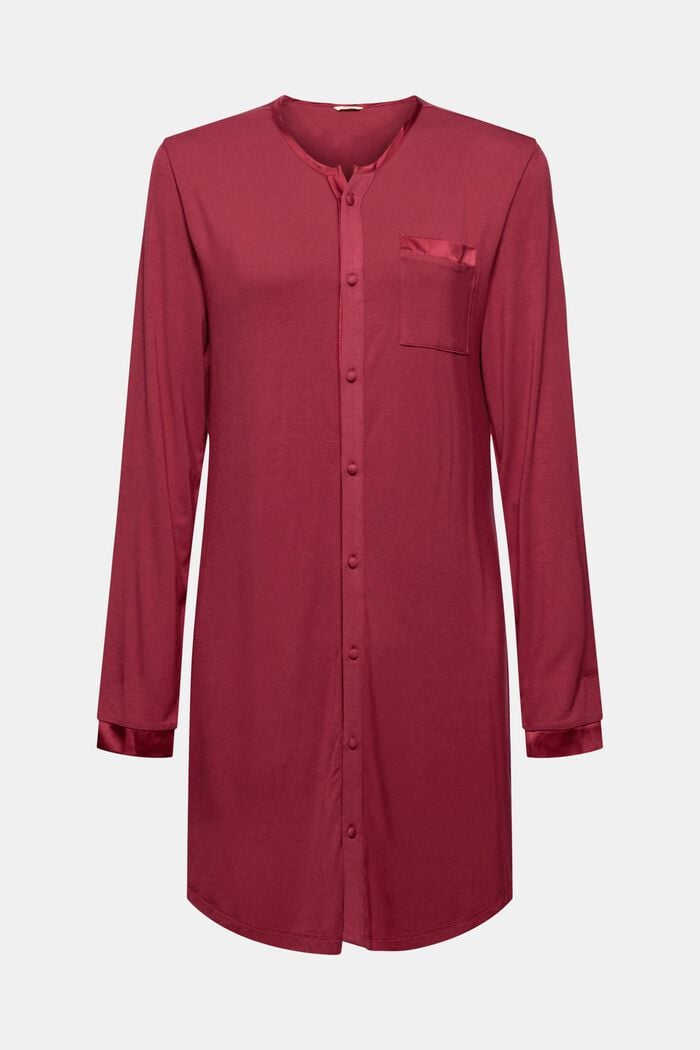 Jersey-Nachthemd aus LENZING™ ECOVERO™, DARK RED, detail image number 5