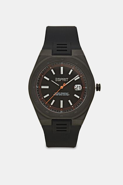 Uhr mit Silikon-Armband, BLACK, overview
