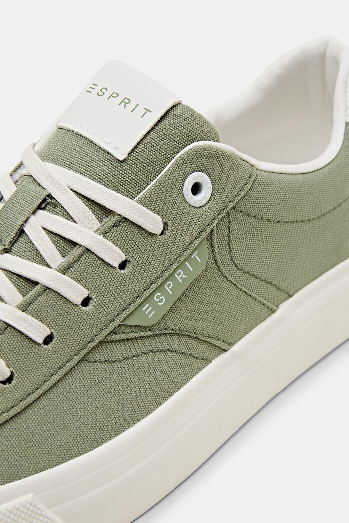 Canvas-Sneakers mit Plateausohle, KHAKI GREEN, detail image number 3