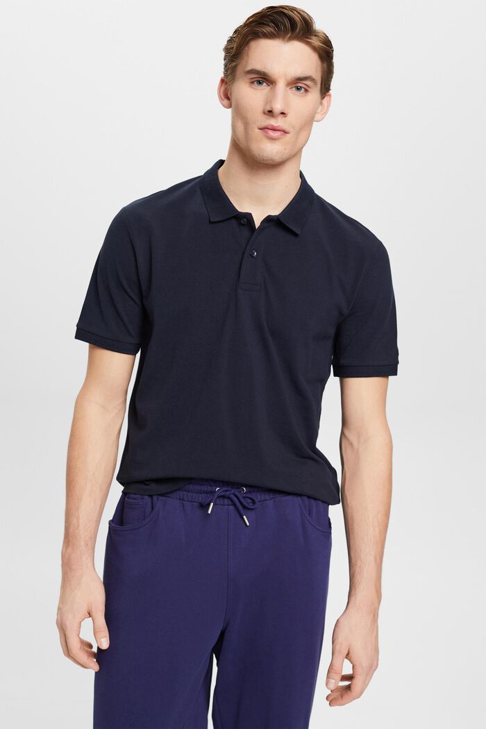 Slim-Fit-Poloshirt aus Baumwoll-Piqué, NAVY, detail image number 0