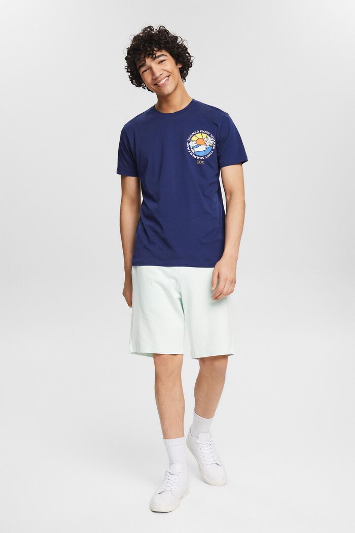 Jersey-T-Shirt mit Print, DARK BLUE, detail image number 6