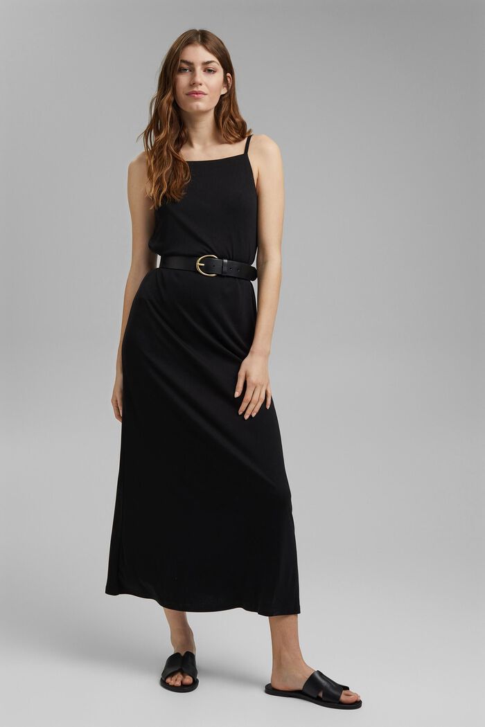 Aus TENCEL™: Jerseykleid mit Rückenausschnitt, BLACK, detail image number 1