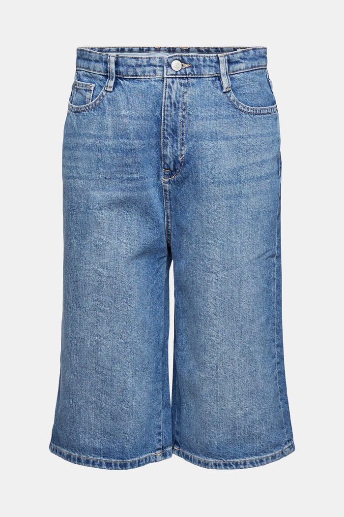 Jeans-Shorts mit verlängertem Bein, BLUE MEDIUM WASHED, overview