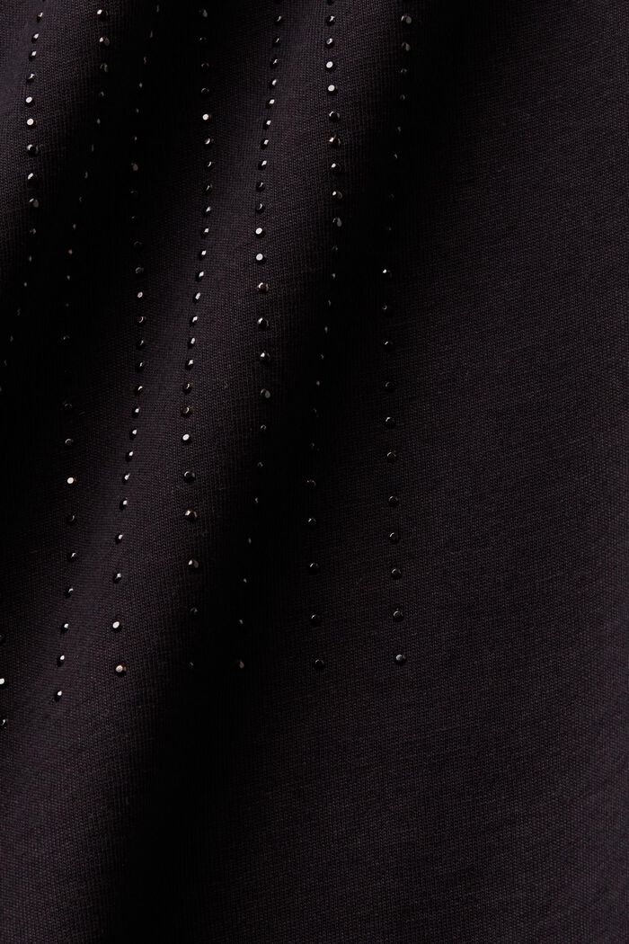 Jersey-T-Shirt mit Strass-Detail, BLACK, detail image number 5