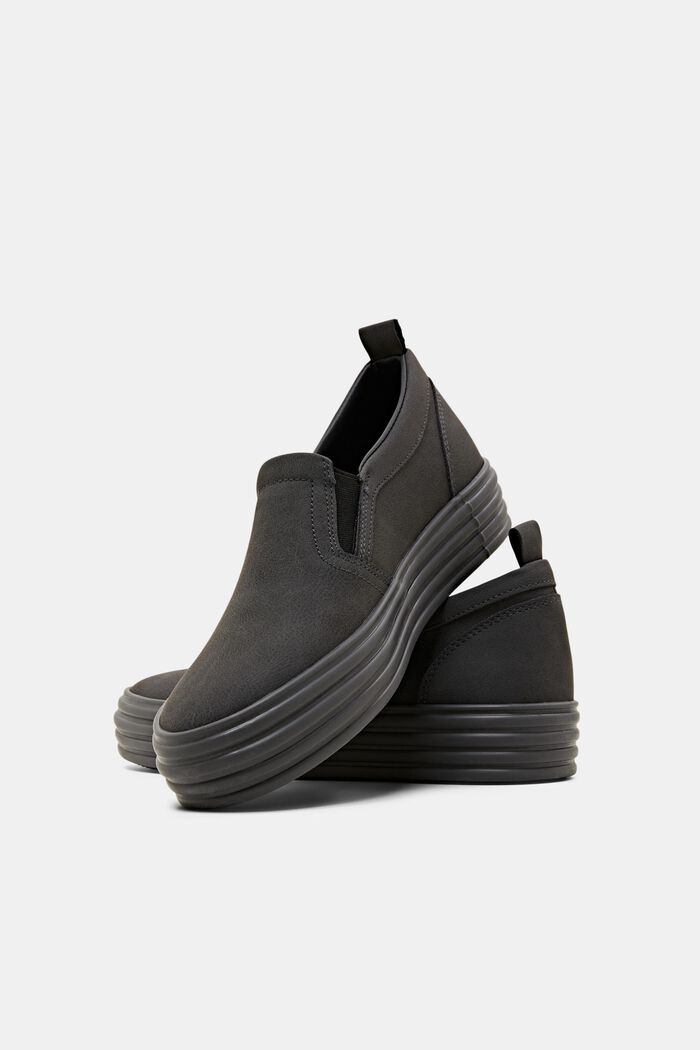 Slip-on-Sneaker in Lederoptik mit Plateausohle, BLACK, detail image number 6