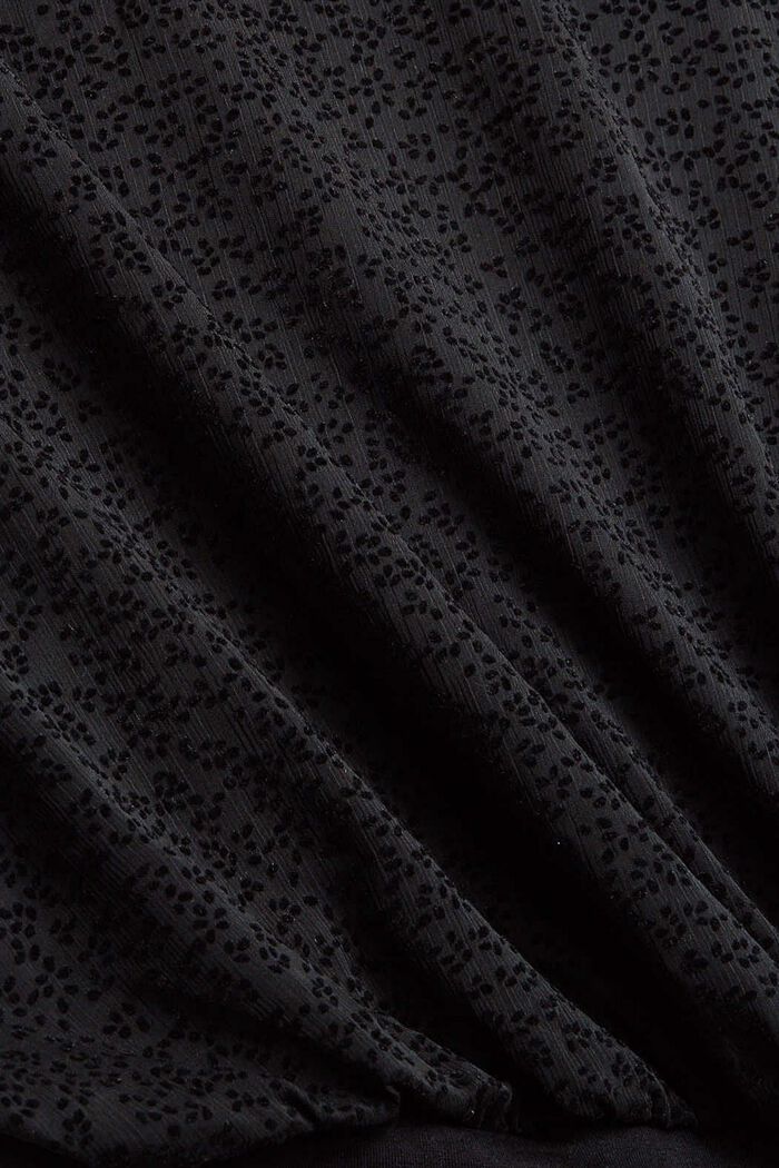 Chiffonkleid mit Muster in Samtoptik, BLACK, detail image number 4