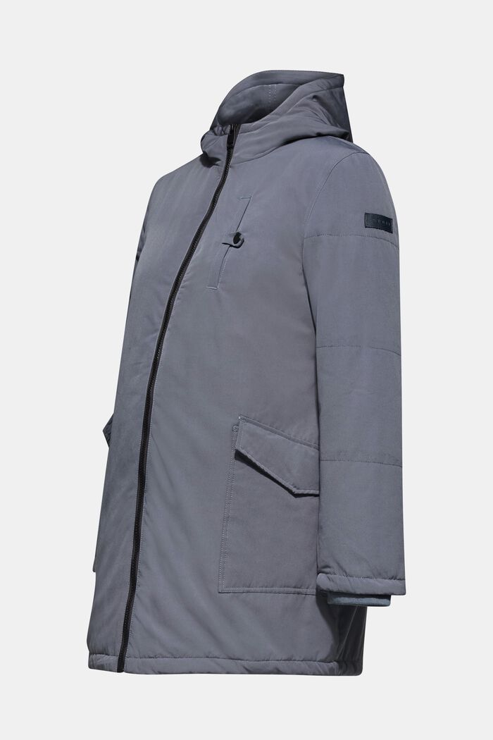Wattierte Outdoor-Jacke mit Kapuze, MALADIVE BLUE, detail image number 0