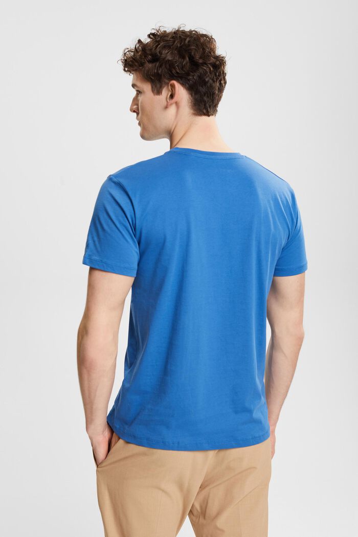 T-Shirt mit V-Ausschnitt aus nachhaltiger Baumwolle, BLUE, detail image number 3