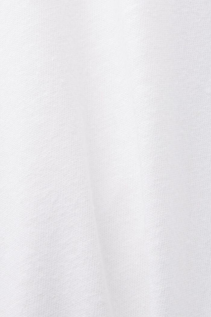T-Shirt aus Baumwolle-Leinen-Mix, WHITE, detail image number 5