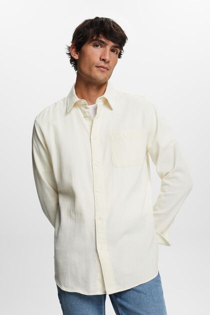 Schmales, strukturiertes Hemd, 100 % Baumwolle