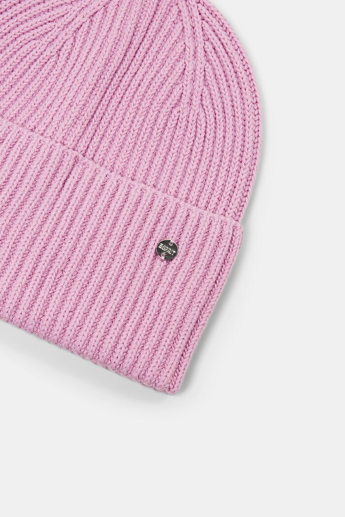 Beanie aus Rippstrick, LILAC, detail image number 1