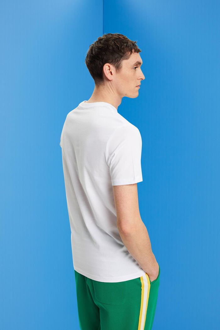 Jersey-T-Shirt mit Rundhalsausschnitt, WHITE, detail image number 3