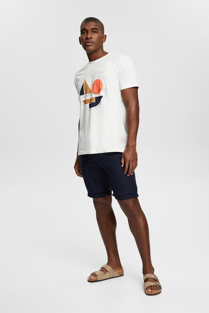 Jersey-T-Shirt mit Print, OFF WHITE, detail image number 1