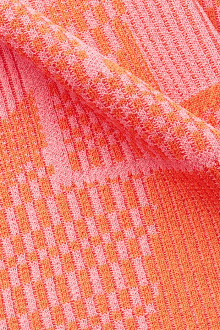 Kurzarm-Pullover aus geripptem Jacquard, ORANGE RED, detail image number 5