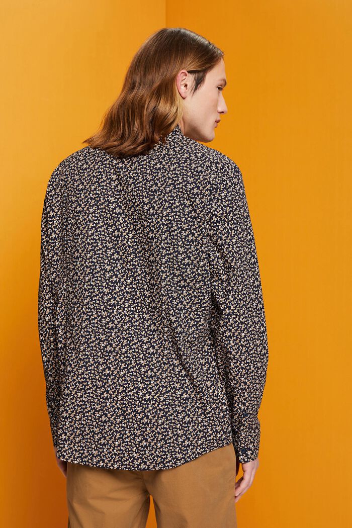Slim-Fit-Hemd aus Baumwolle mit Muster, NAVY, detail image number 3