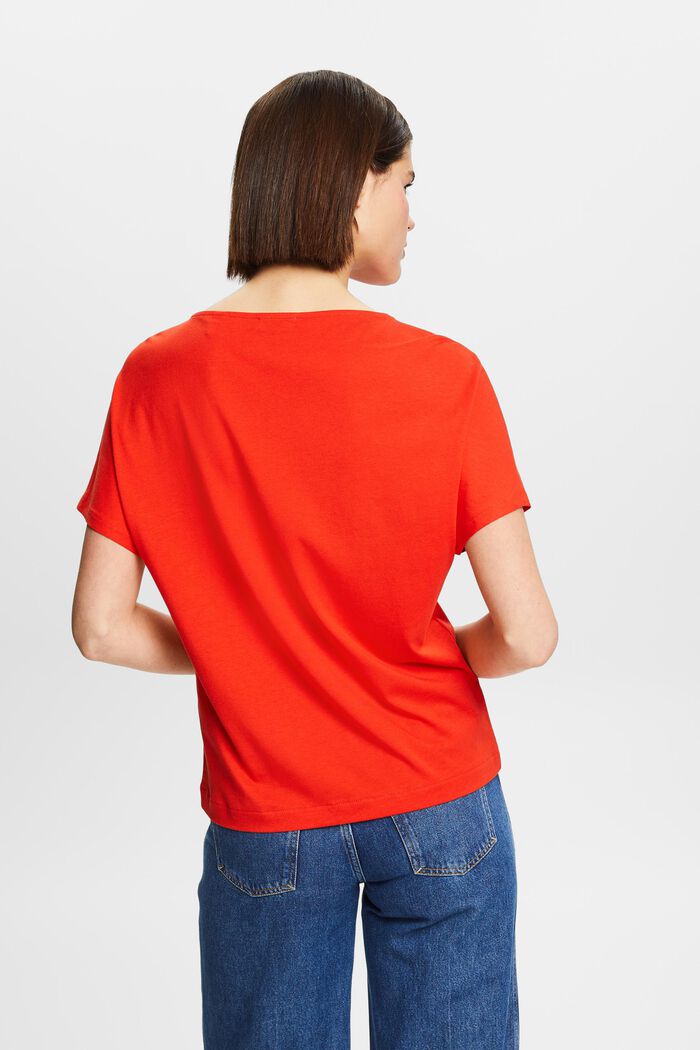 Jersey-T-Shirt mit Print vorne, RED, detail image number 2