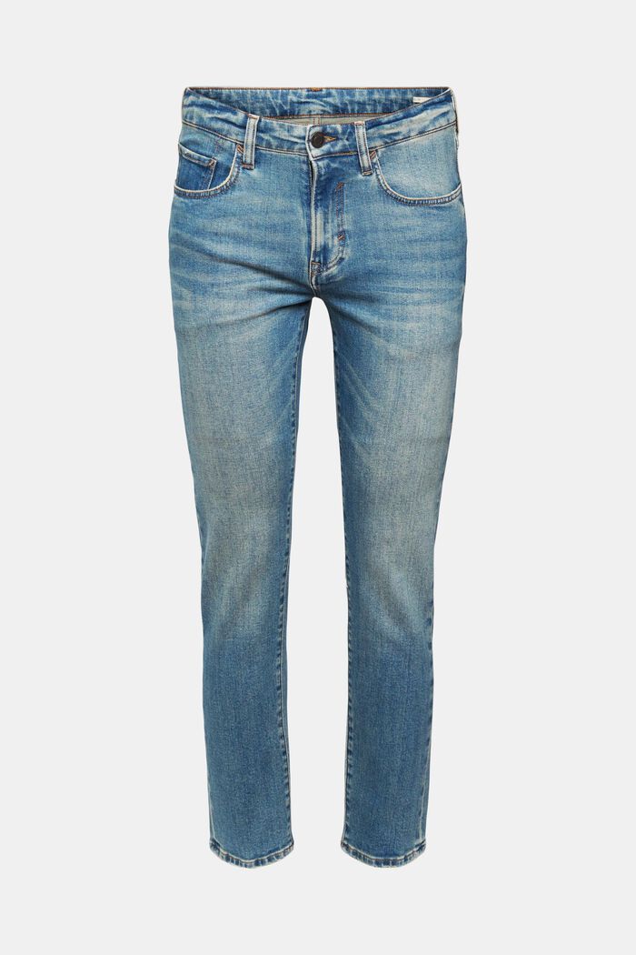Slim Jeans im Stonewashed Look, aus Organic Cotton, BLUE MEDIUM WASHED, detail image number 2