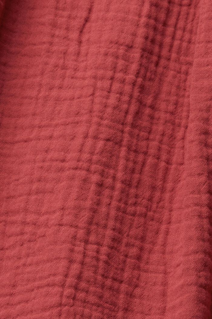 Oversize-Bluse mit Crinkle-Effekt, TERRACOTTA, detail image number 4