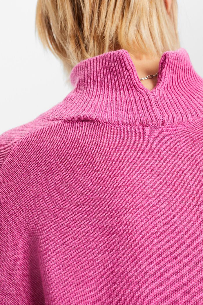 Pullover mit Stehkragen aus Wollmix, PINK FUCHSIA, detail image number 1