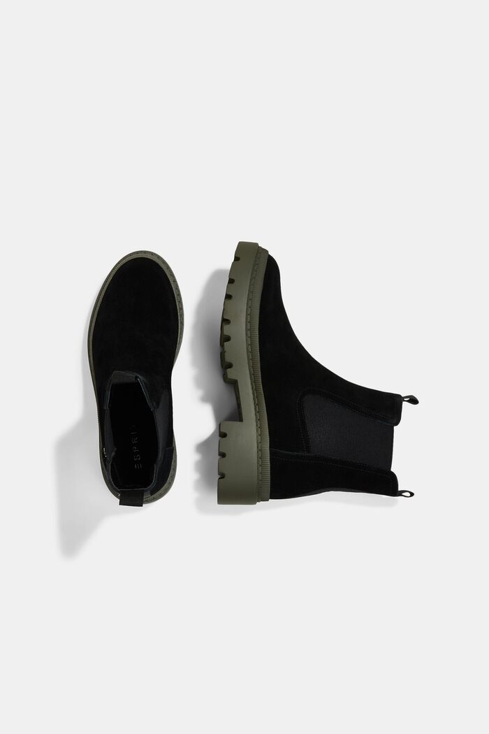 Chelsea Boots aus Veloursleder, BLACK, detail image number 4