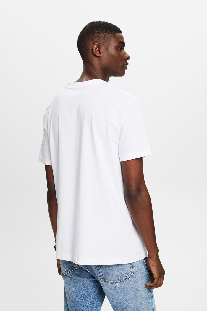T-Shirt mit V-Ausschnitt aus Bio-Baumwolle, WHITE, detail image number 2
