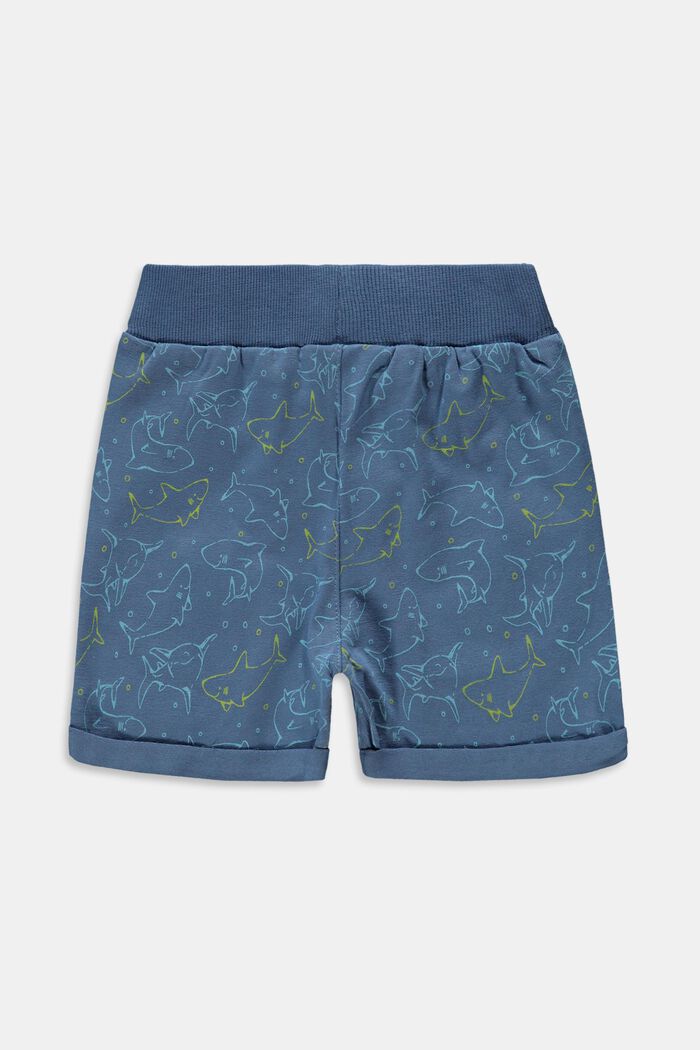 Jersey-Shorts mit Print aus Organic Cotton, GREY BLUE, detail image number 1