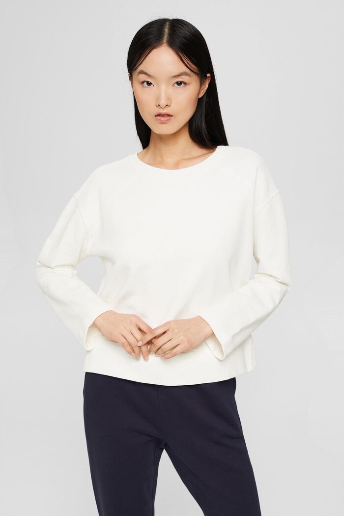Sweatshirt aus reiner Baumwolle, OFF WHITE, detail image number 0