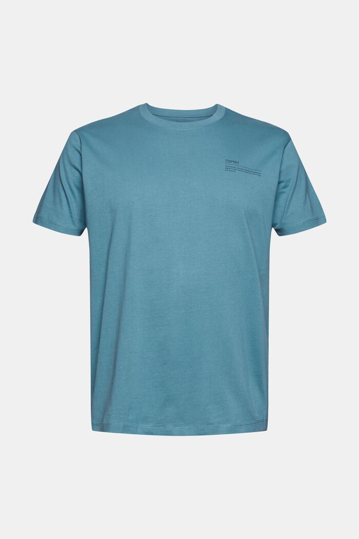 Jersey-T-Shirt mit Print, 100% Bio-Baumwolle, TURQUOISE, detail image number 7
