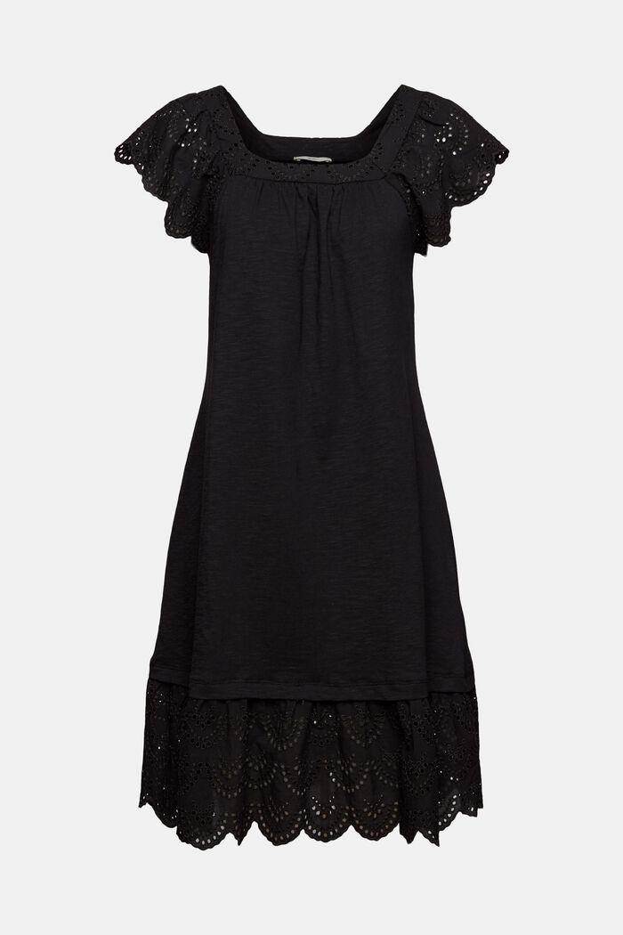Kleid mit Lochspitze, BLACK, detail image number 5