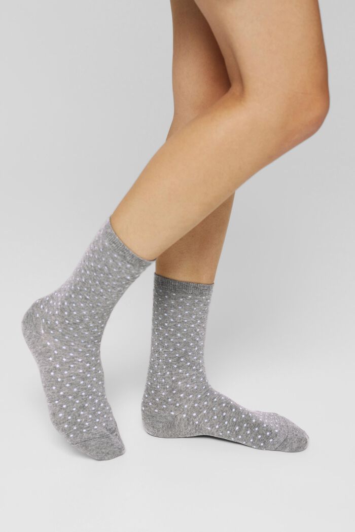 2er-Pack Socken aus Bio-Baumwollmix, LIGHT GREY MELANGE, detail image number 2
