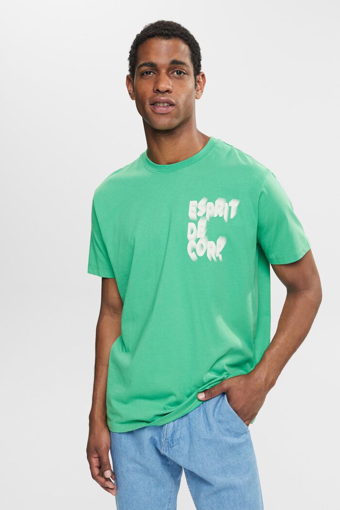 Jersey-T-Shirt mit Print, GREEN, detail image number 0