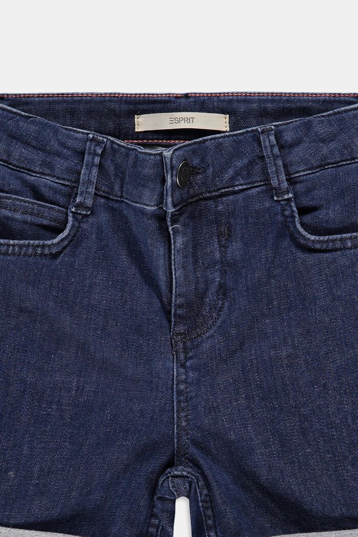 Jeans-Shorts mit hohem Bund, BLUE DARK WASH, detail image number 2