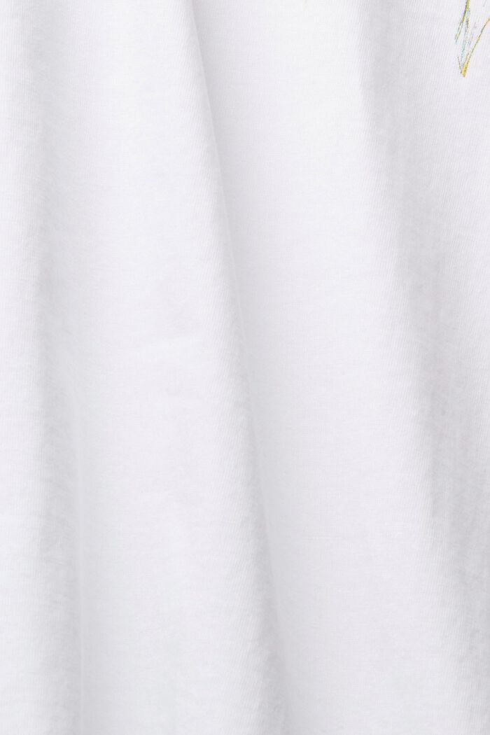 T-Shirt mit Blumen-Print, WHITE, detail image number 5