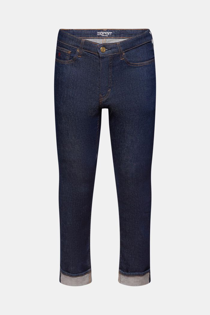Schmale Jeans mit mittelhohem Bund, BLUE RINSE, detail image number 7